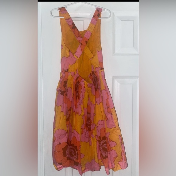 Gap girl criss cross open back floral dress size M(8) - Picture 5 of 9
